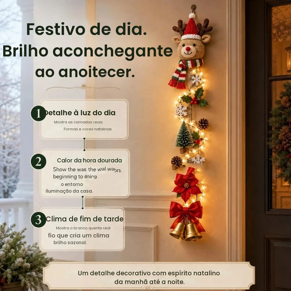 Enfeites luminosos para pendurar na porta no Natal, em formato de espiral, para decoração de janelas, jardim e casa, ideal para o Natal de 2027, para montar você mesmo, presente de Ano Novo.