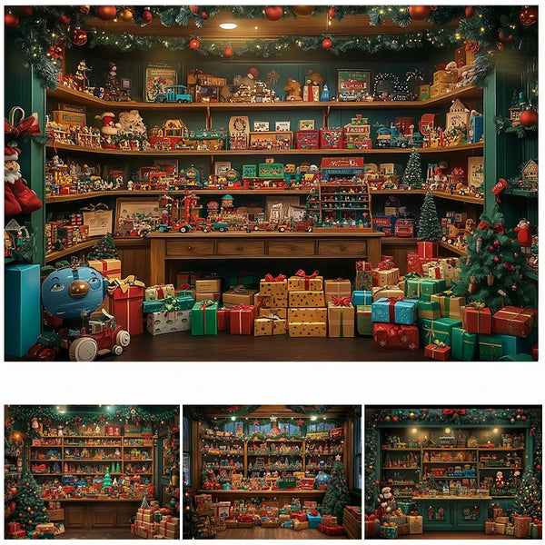 Painel Fotográfico de Natal Armário de Brinquedos