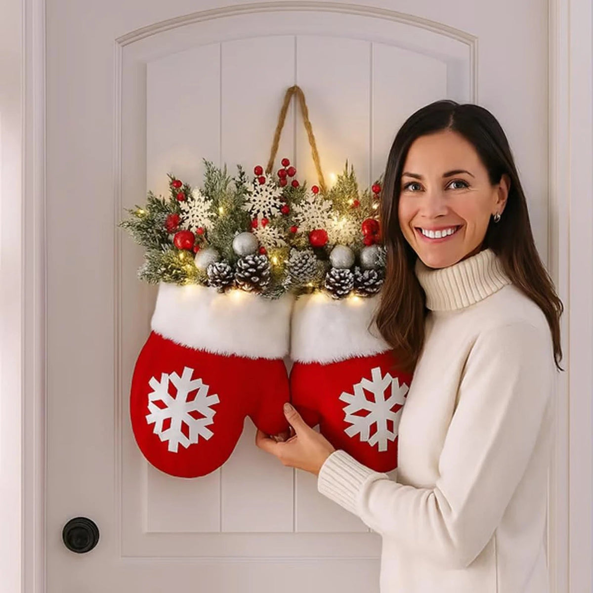 Guirlanda Luva de Natal Iluminada