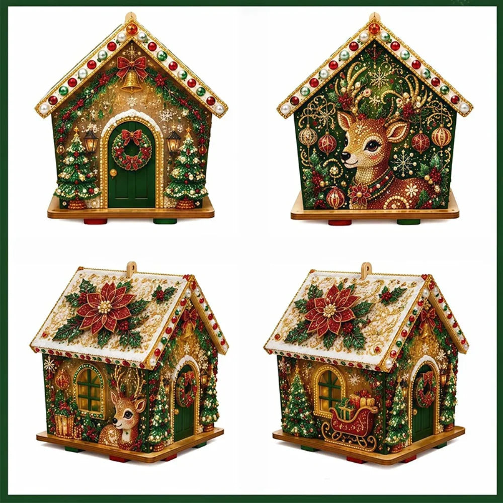 Kit de Pintura de Diamantes com Pérolas DIY, Tema Natalino, Papai Noel e Boneco de Neve, Artesanato Manual, Alivia o Tédio, Decoração para Casa, Ornamento, Presente, Acessório e Material