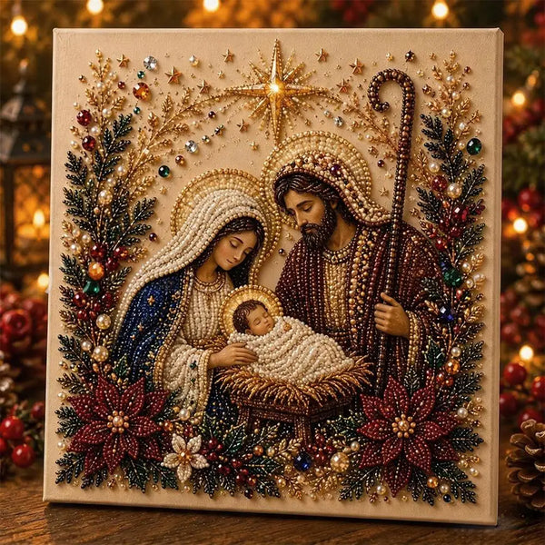 Kit Arte com Pérolas de Natal 20 x 20 cm