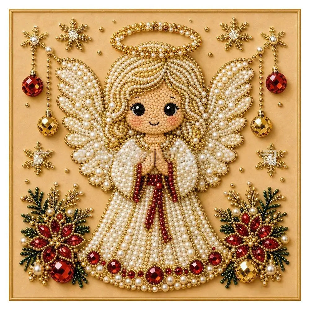 Kits de Arte com Pérolas DIY para o Natal 20x20cm, Conjunto de Arte com Pérolas para Pintura Diamante, Decoração DIY de Natal com Papai Noel, Rena e Carro 2026