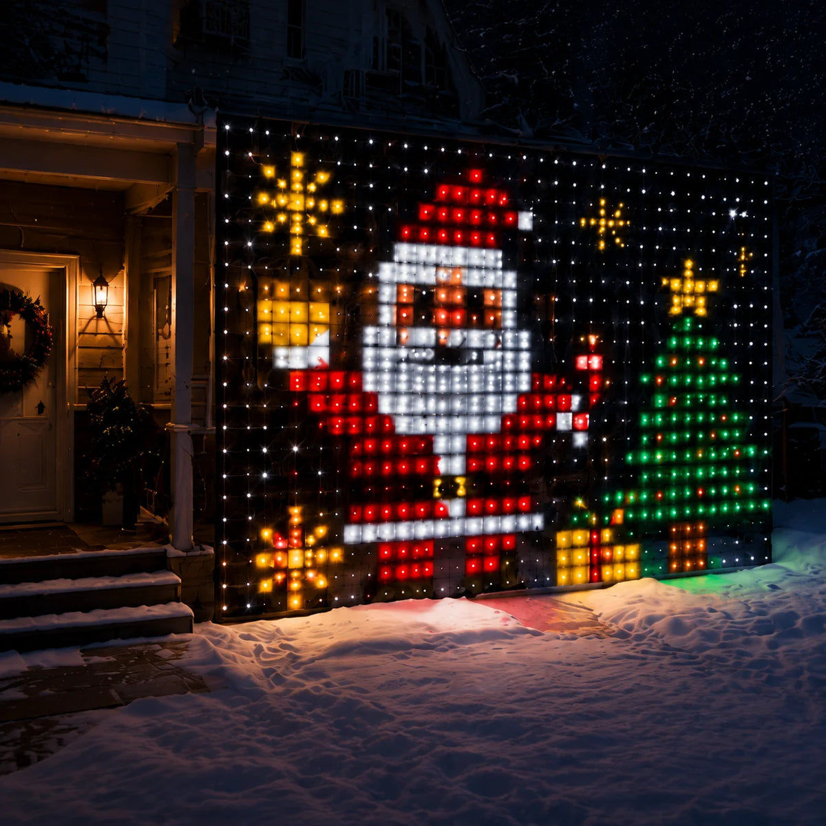 Luzes de Cortina LED Pixel com Alimentação USB, Luzes Inteligentes RGB para Exibição de Padrões DIY para Decoração de Janelas, Paredes e Festas
