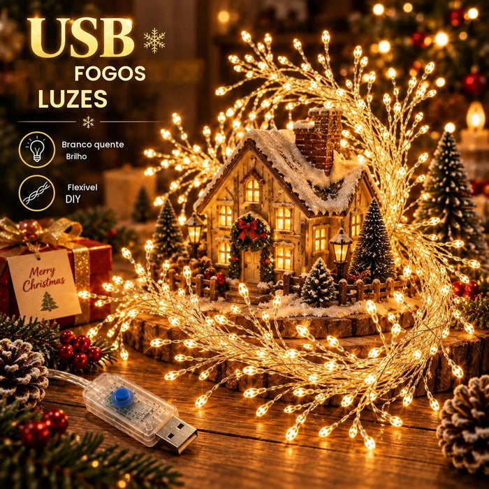 Galho de Luz Efeito Fogos de Artifício