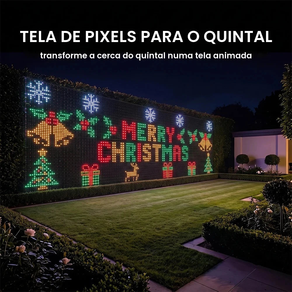 Luzes de rede de Natal inteligentes para montar você mesmo, luzes de malha para uso externo, ideais para decorar arbustos e pátios, luzes de grade com efeito de mudança de cor, à prova d'água (IP65).