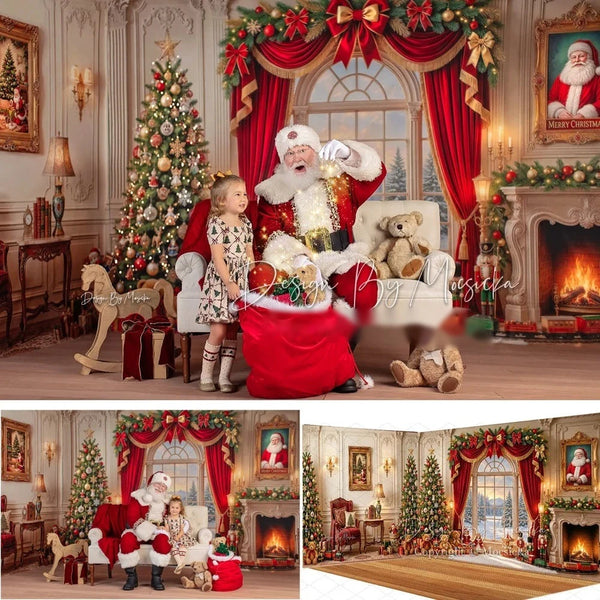 Painel Fotográfico de Natal Lareira Vintage