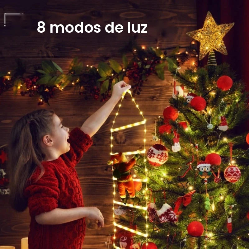 Natal led papai noel escada de escalada luz usb plug 8 modos piscando casa navidad festa decoração árvore natal janela parede