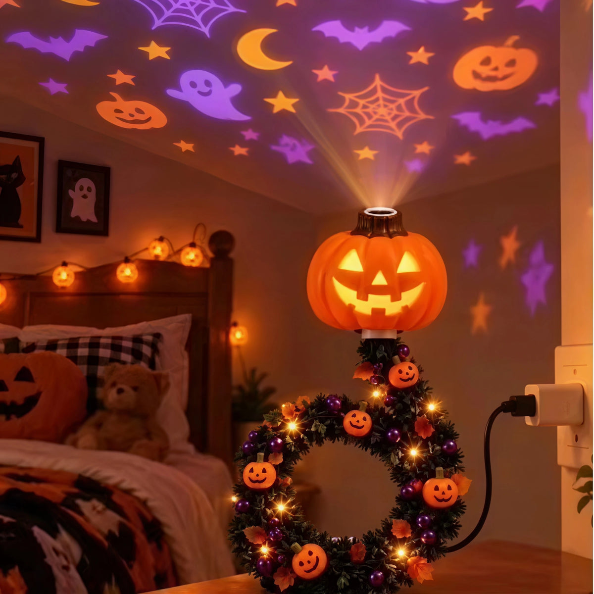 Nova Lâmpada de Teto TK Aconchegante para Decoração de Natal e Halloween, Projetor de Luz para Festas em Casa, Decoração de Natal e Feriados