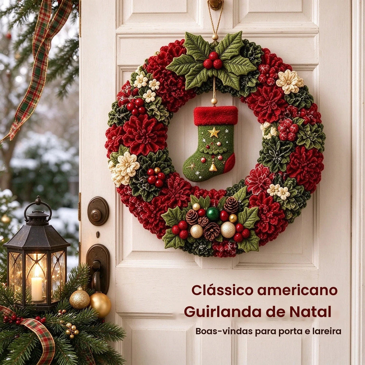Novo Kit de Arte em Tecido 3D de Natal, Meias de Natal, Cardinais, Guirlanda, Carimbos de Tecido 3D, Enfeites de Decoração para Casa, Presente de Fim de Ano