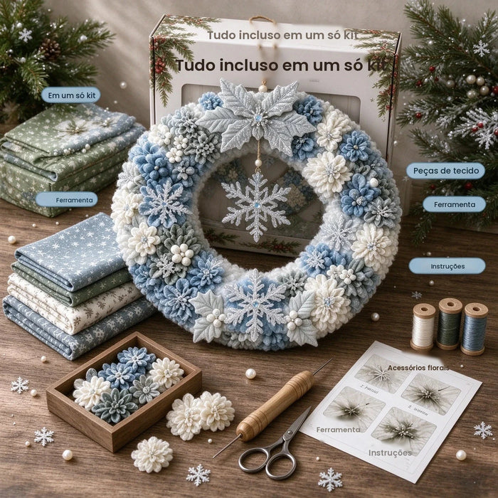 Kit Guirlanda de Tecido para Montar com Boneco de Neve e Alce