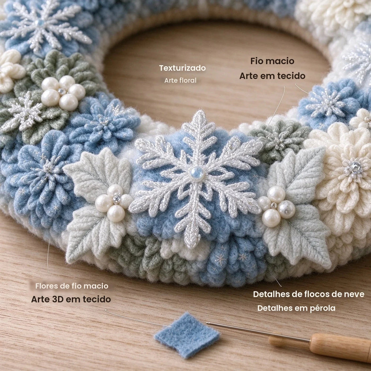 Novo Kit DIY de Guirlanda de Tecido Poke, Boneco de Neve Poke, Alce, Cena de Neve, Papai Noel, Elemento de Árvore de Natal, Decoração de Casa, Ornamento Festivo