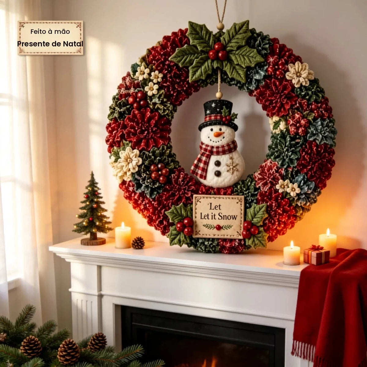 Novo Kit DIY de Guirlanda de Tecido Poke, Boneco de Neve Poke, Alce, Cena de Neve, Papai Noel, Elemento de Árvore de Natal, Decoração de Casa, Ornamento Festivo