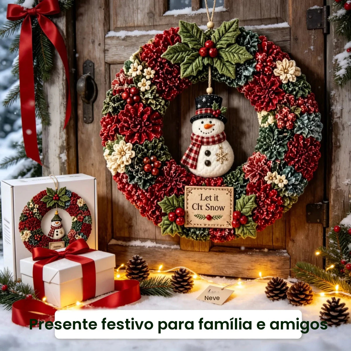 Novo Kit DIY de Guirlanda de Tecido Poke, Boneco de Neve Poke, Alce, Cena de Neve, Papai Noel, Elemento de Árvore de Natal, Decoração de Casa, Ornamento Festivo