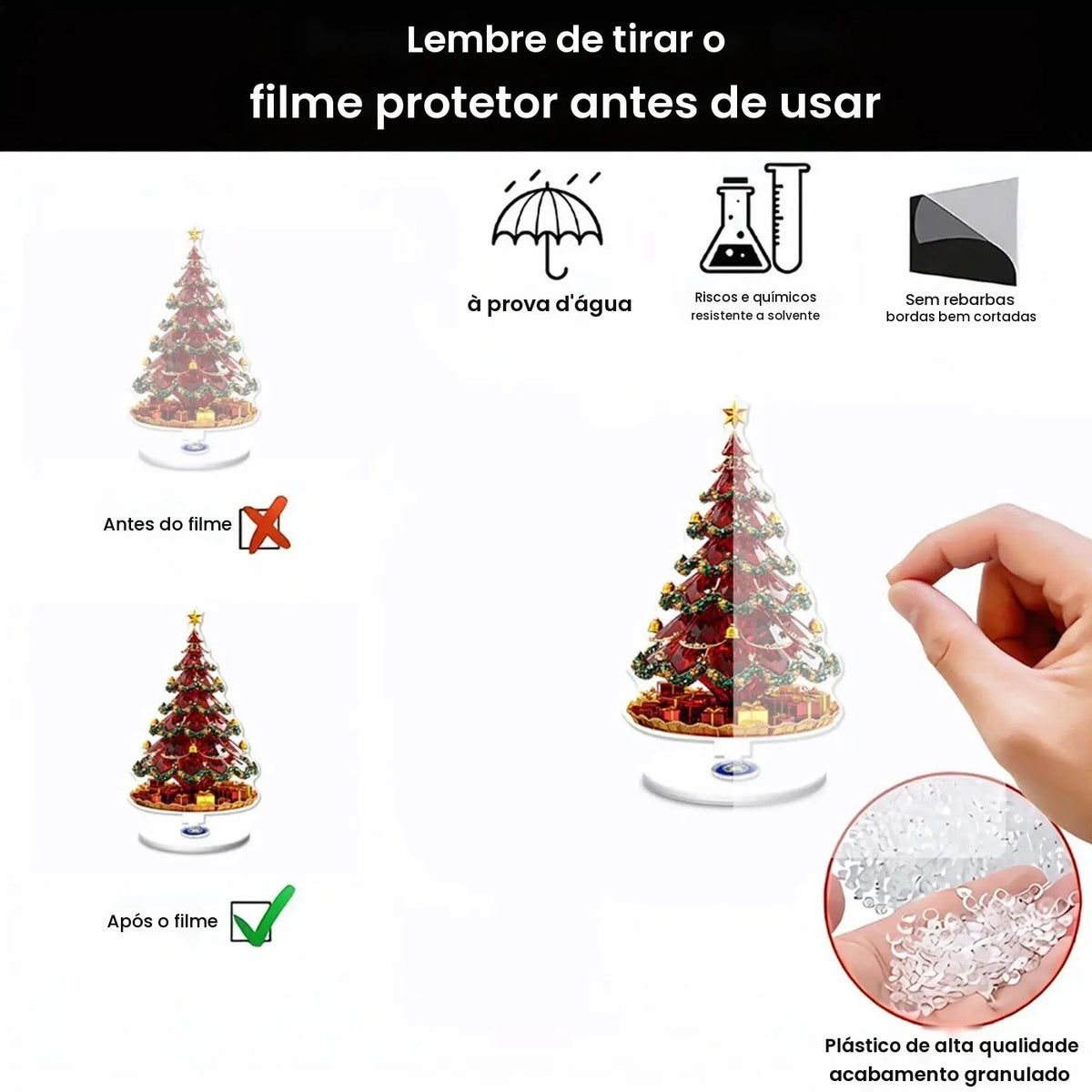 Ornamento de Carrossel em Acrílico 2D, Placa de Exibição de Roda Gigante, Decoração de Natal e Feriados 2026, Artigos para Festas de Natal