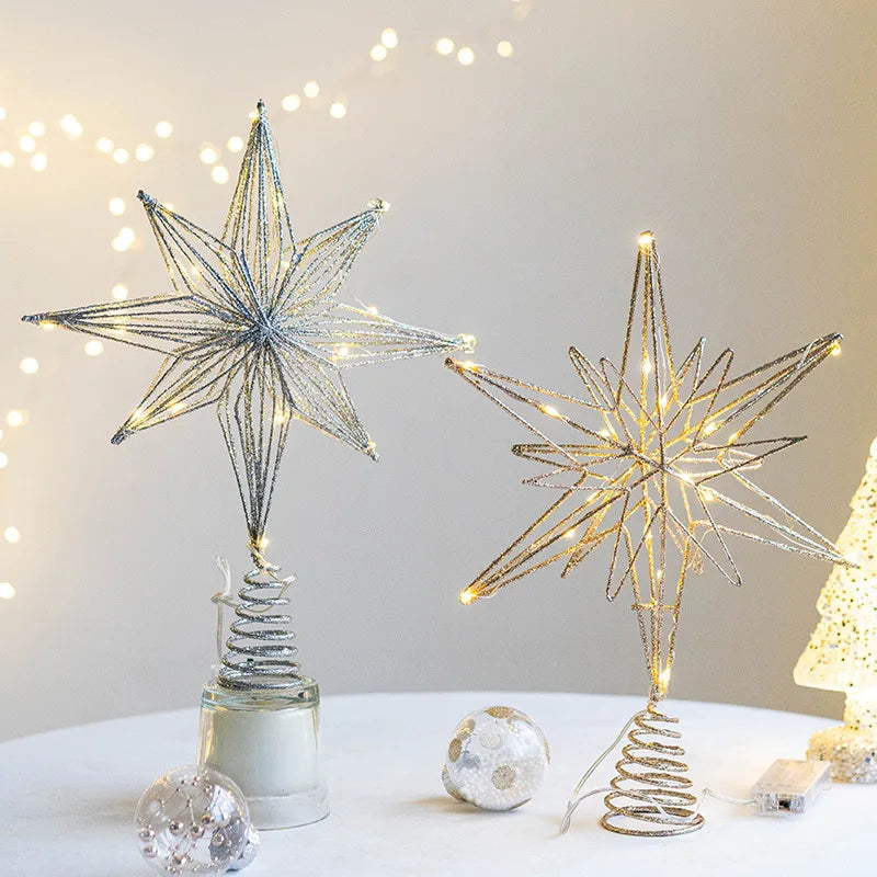 Ponteira Estrela Dourada com LED