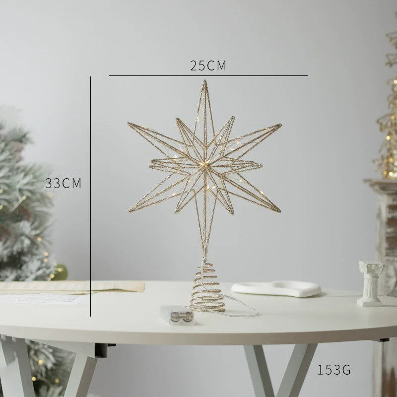 Ponteira Estrela Dourada com LED