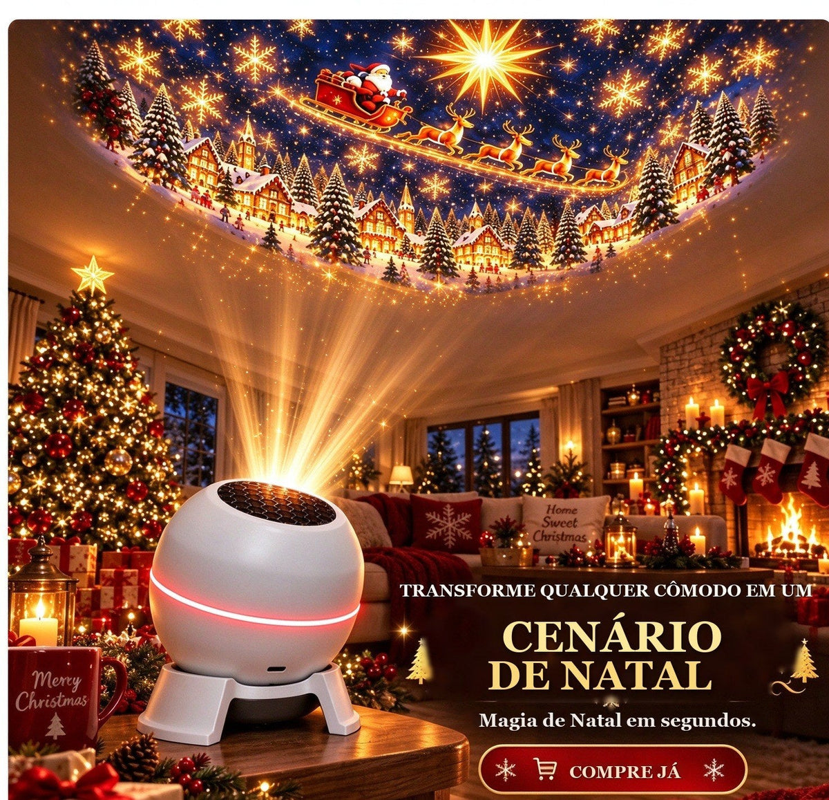 Projetor de Natal para Parede e Teto
