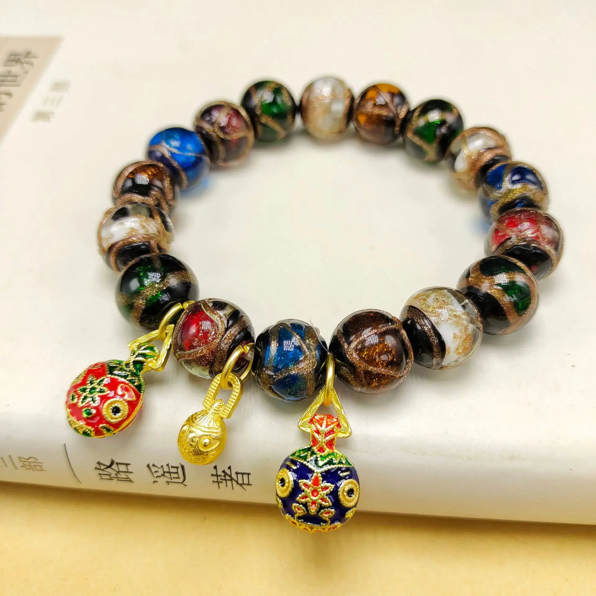 Pulseira de esmalte colorido cinza de incenso étnico, pulseira da moda, Qin Xiaoxian com besta, besta, presente para homens e mulheres