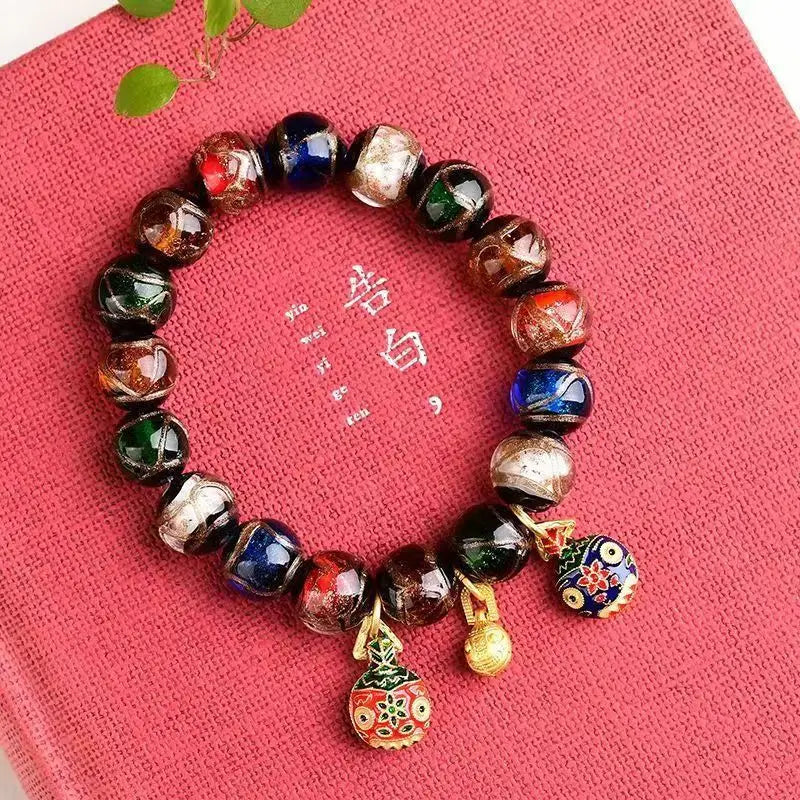 Pulseira de esmalte colorido cinza de incenso étnico, pulseira da moda, Qin Xiaoxian com besta, besta, presente para homens e mulheres