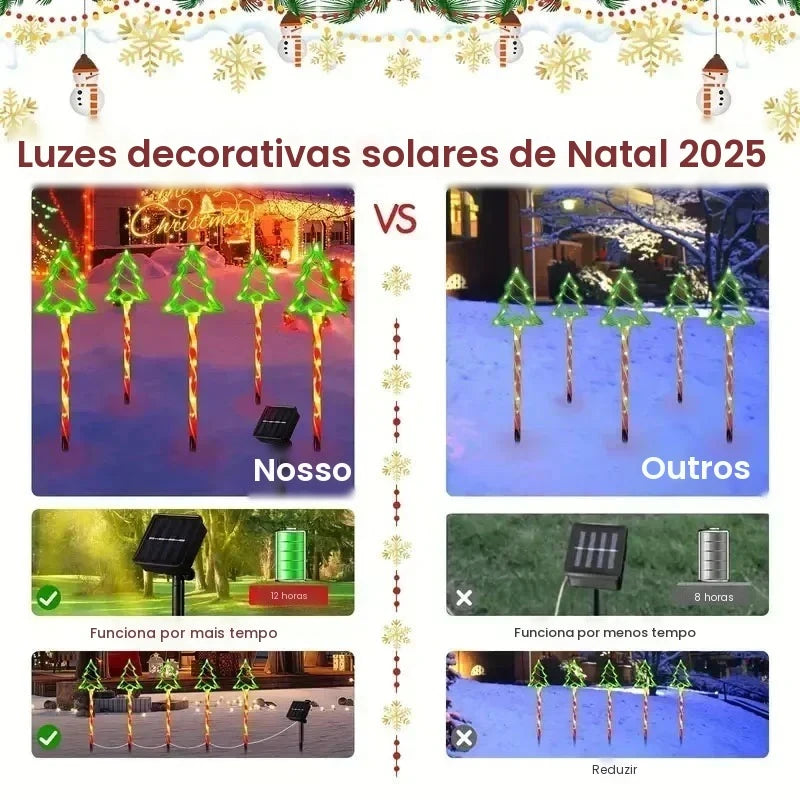Solar led luzes da árvore de natal ao ar livre lâmpada à terra boneco de neve papai noel decoração colorida iluminação para pátio varanda jardim