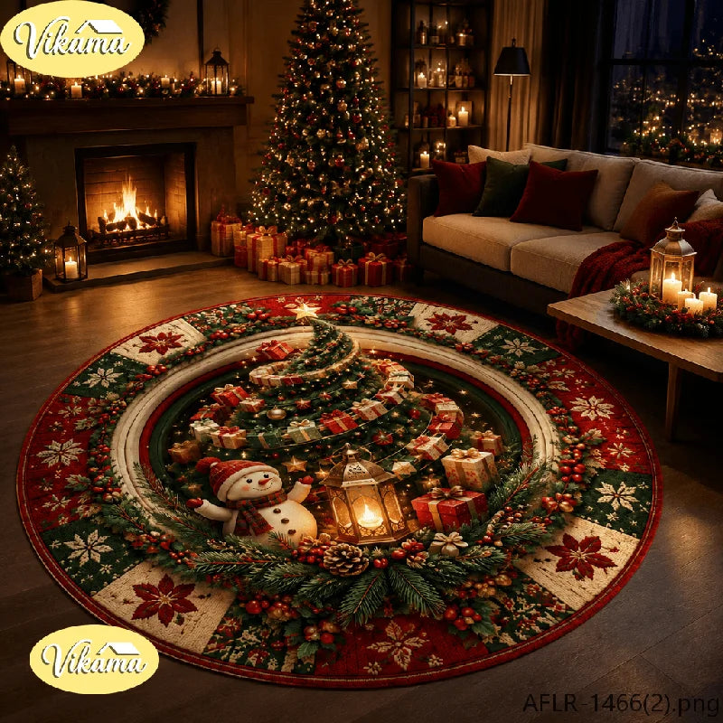 Tapete Decorativo de Natal e Ano Novo, Macio e Confortável para Sala de Estar, Tapete para Lareira, Tapete para Quarto, Decoração de Casa