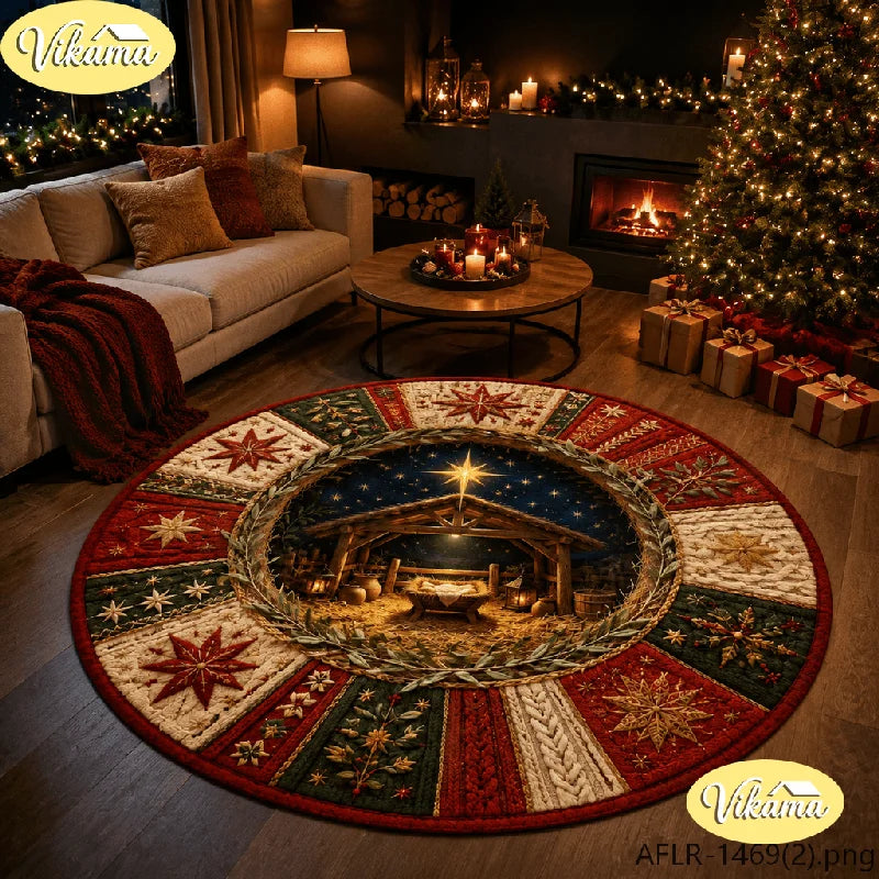 Tapete Decorativo de Natal e Ano Novo, Macio e Confortável para Sala de Estar, Tapete para Lareira, Tapete para Quarto, Decoração de Casa