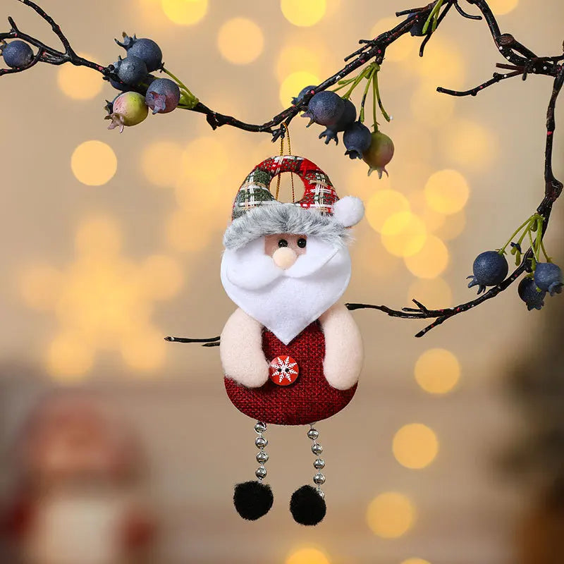 Tecido elk urso papai noel boneco de neve bonecas pingentes de natal pendurado decoração enfeites de árvore de natal decoração de festa de natal