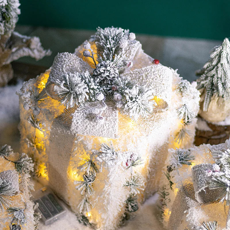 Trio de Caixas de Presente Iluminadas
